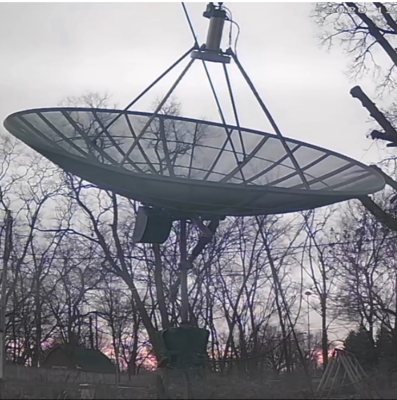 4.5-meter mesh dish assembly and feed setup